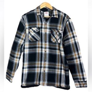 Levi’s plaid flannel shirt / jacket with warm Sherpa lining Size Small